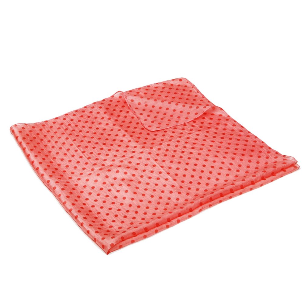 Hedvábný šátek s potiskem růžový s tmavě oranžovou