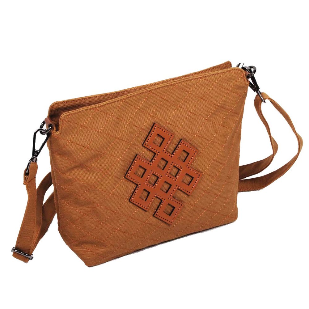 Tibetská kabelka crossbody Tharpa hnědá