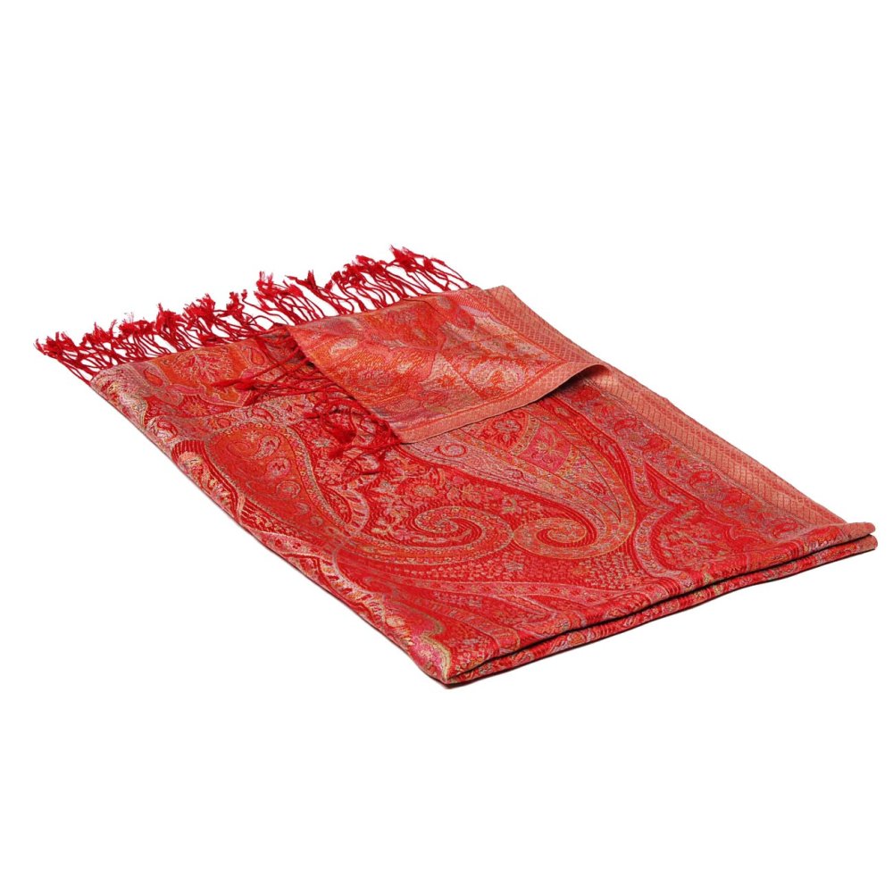 Hedvábná šála Super velká Kalsang světle červená