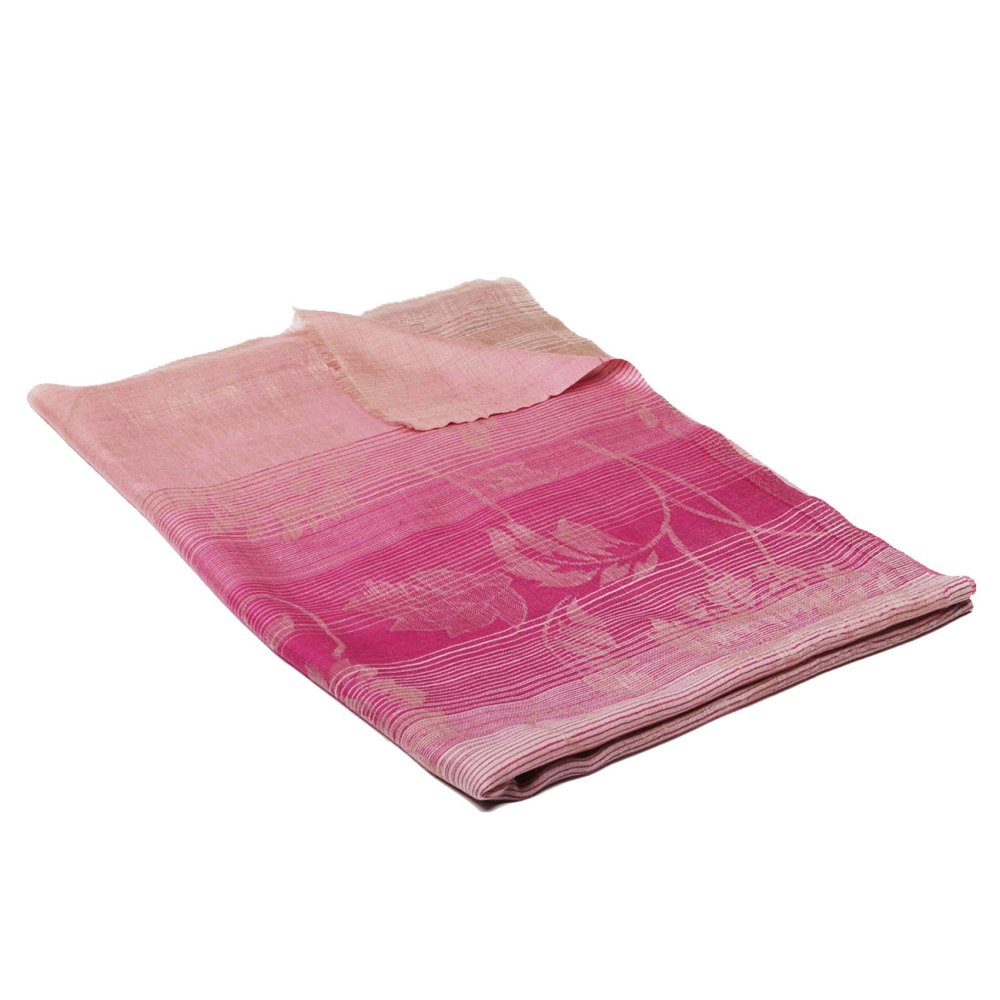 Kašmírská vlněná pašmína exclusive s růžovou