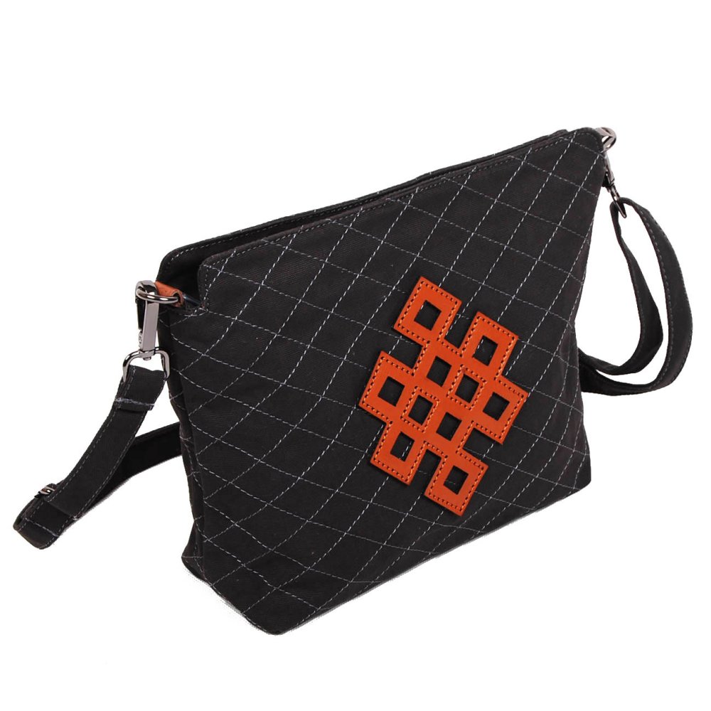 Tibetská kabelka crossbody Tharpa tmavě šedá