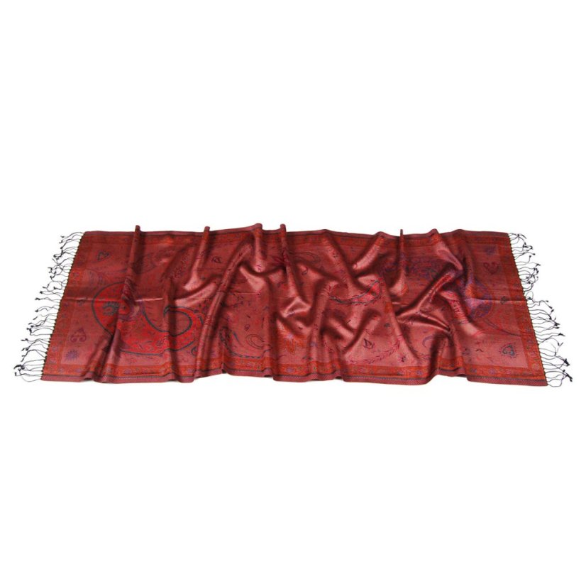 Hedvábná šála Super střední černo-fialová