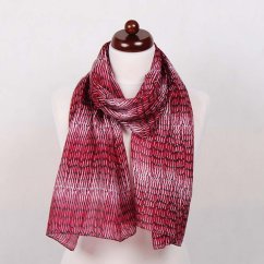 Hedvábná šála s potiskem vínová