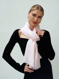 Kašmírská vlněná pašmína Self světle růžová New Dawn