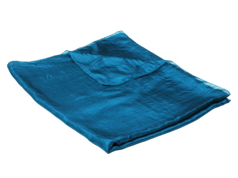 Seidenschal groß graublau mit Petrol-Stich
