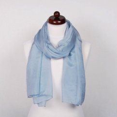 Hedvábná šála velká světle šedomodrá