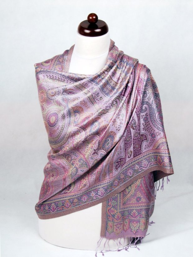 Hedvábná šála Super velká levandulová