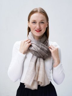 Kašmírska vlnená pašmína exclusive hnedá