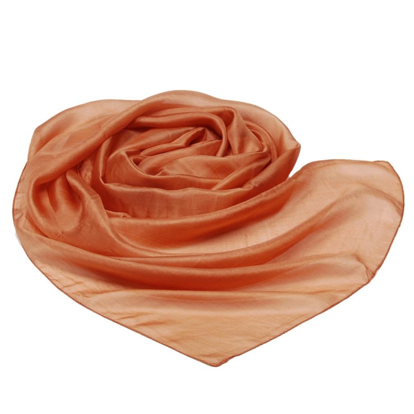 Seidenschal einfarbig in Kupfer-Farbe