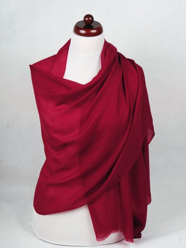 Prstienková pašmína exclusive vínová