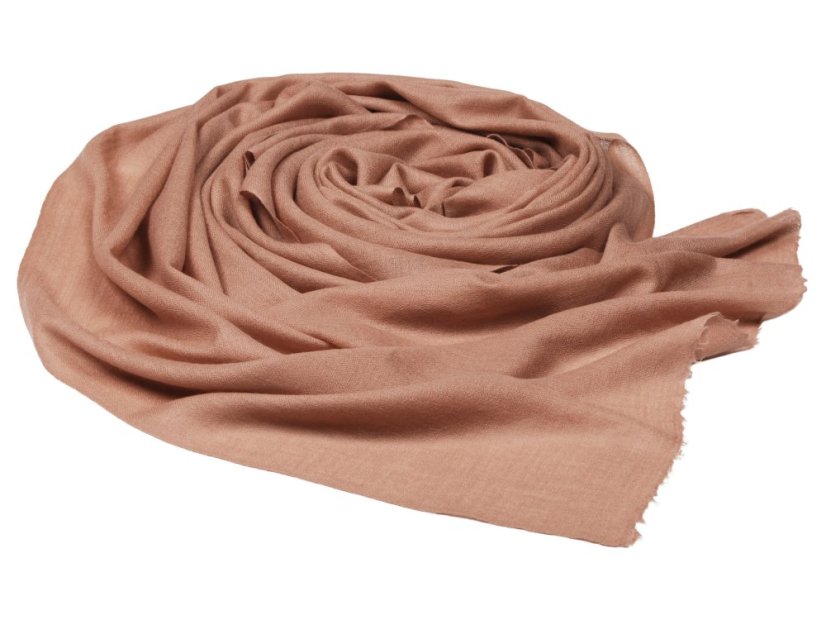 Kašmírska vlnená pašmína Self svetlohnedá Mocha Mousse