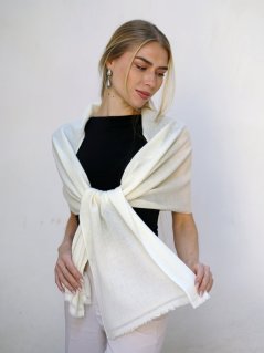 100% kašmírová šála exclusive úzká smetanová