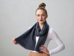 100% kašmírová šála exclusive úzká tmavě šedá