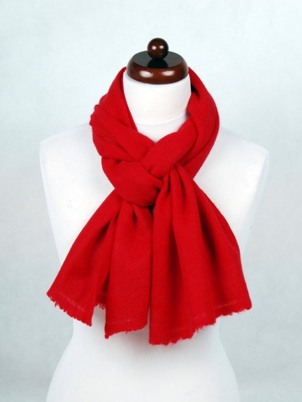 100% kašmírový šál exclusive úzky červený