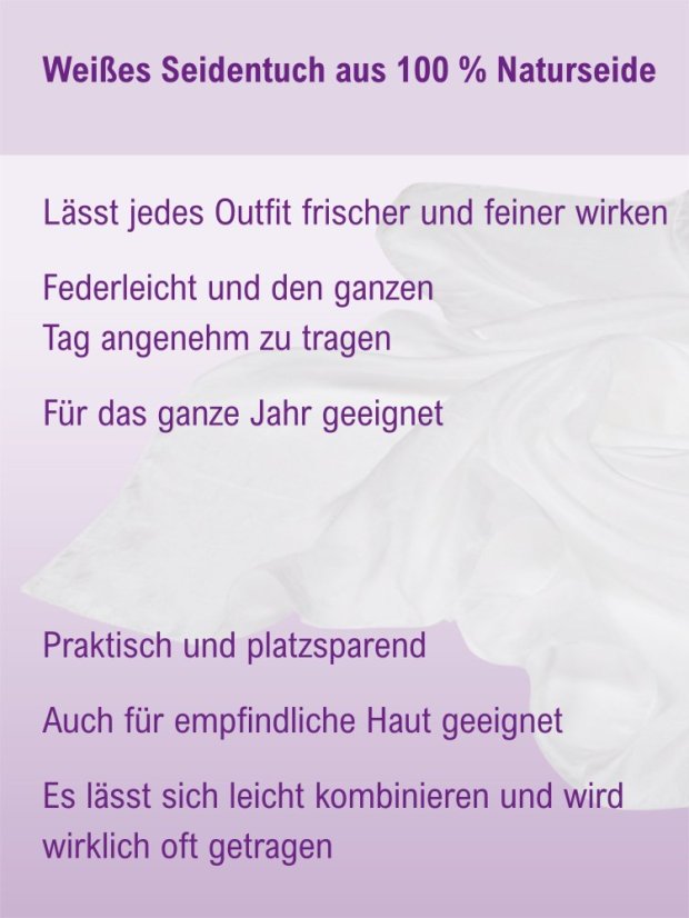 Seidentuch einfarbig weiß