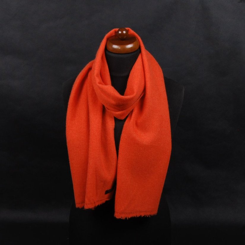 100% Kaschmirschal exklusiv schmal dunkelorange