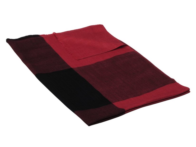 Kašmírska vlnená pašmína exclusive tmavočerveno-čierna