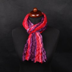 Seiden-Knitterschal dunkellila-rot