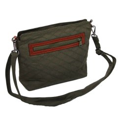 Tibetische Handtasche crossbody Tharpa dunkelgrün-grau