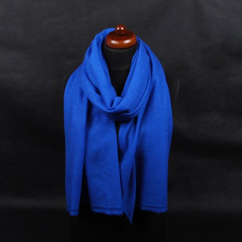100% Kaschmir-Schal groß blau