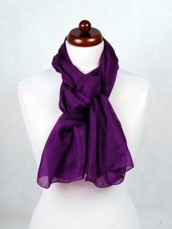 Hodvábny šál jednofarebný tmavofialový