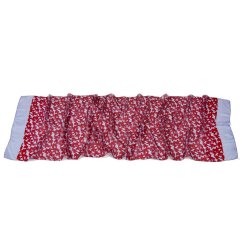 Hedvábná šála s potiskem bordó se světle šedomodrou