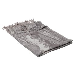 Šála z merino vlny šedo-smetanová