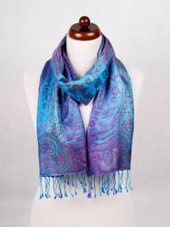 Seidenschal Super lila-blau-türkis