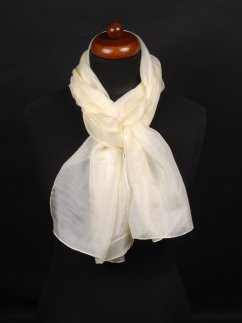 Hedvábná šála jednobarevná světle žlutá