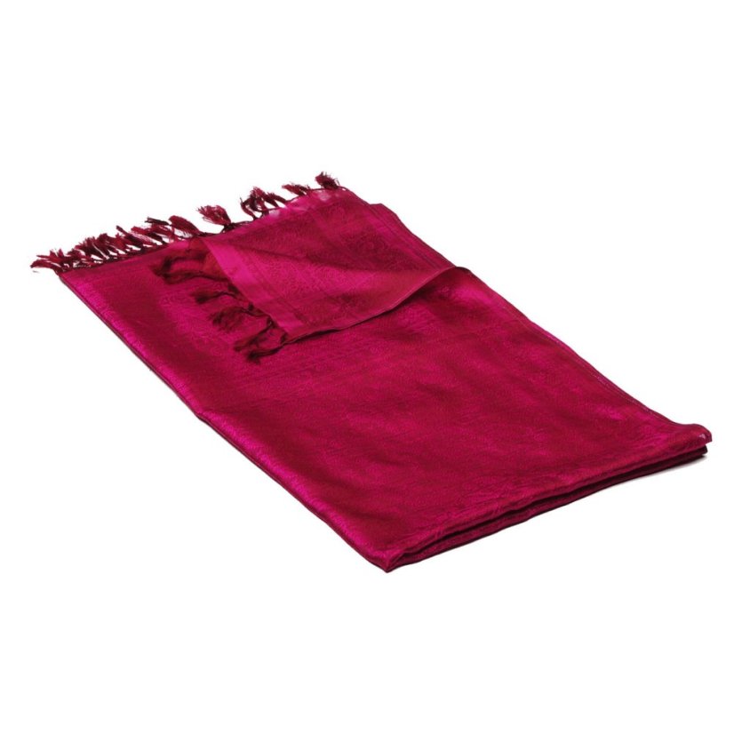 Seidenschal aus Varanasi dunkellila-braun mit Magenta