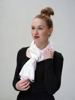 Šála ze surového hedvábí smetanová