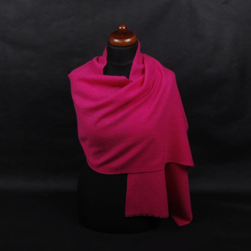 100% kašmírový šál exclusive stredný tmavoružový