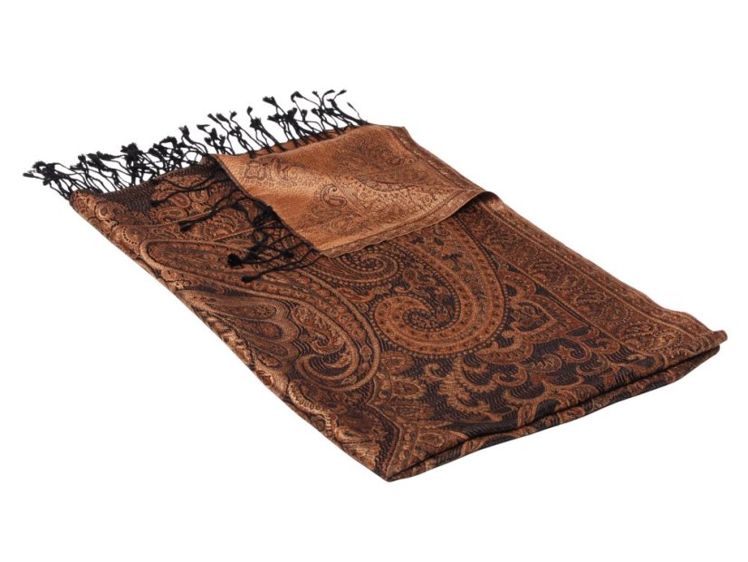 Seidenschal Super groß schwarz schwarz-braun