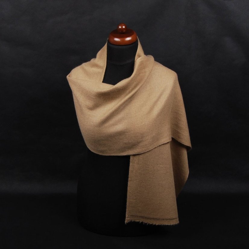 100% kašmírová šála exclusive úzká světle hnědá