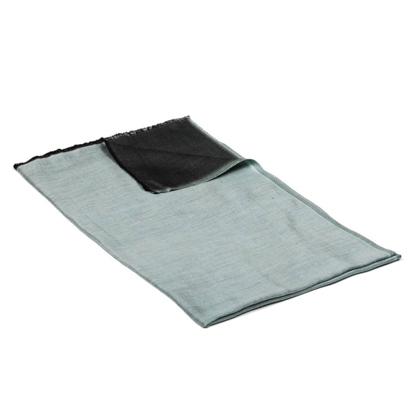 Šála z viskózy a hedvábí oboustranná světle zeleno-černá