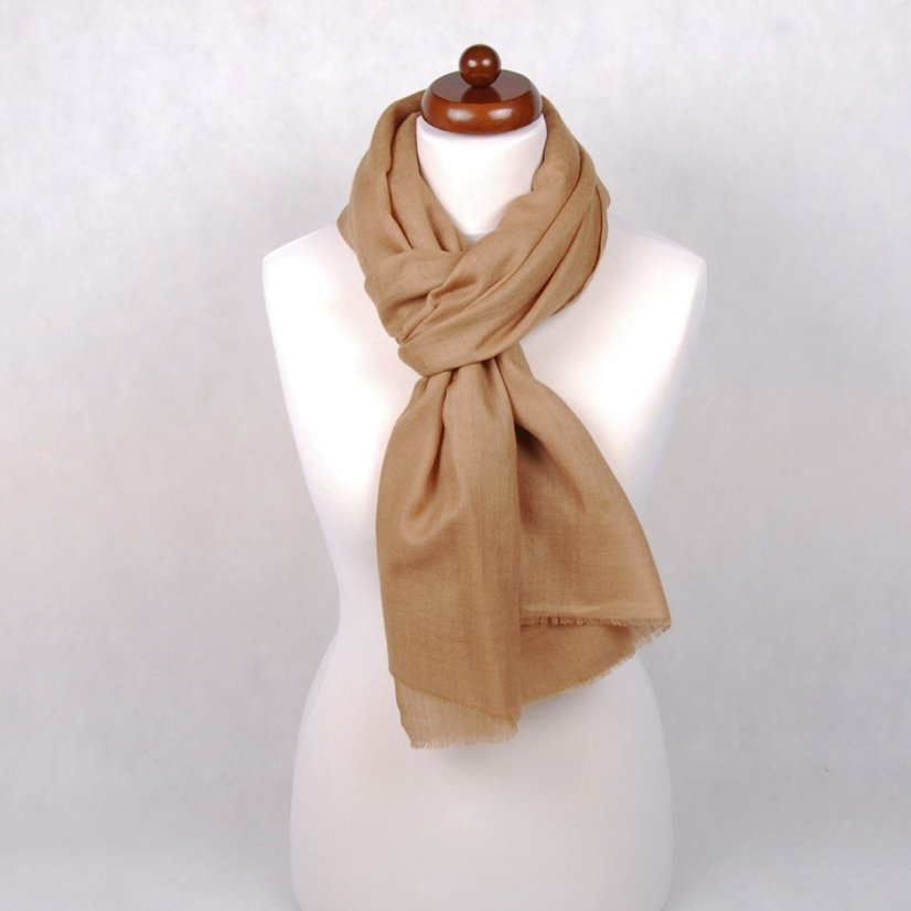Pashmina-Wollschal Self hellbraun