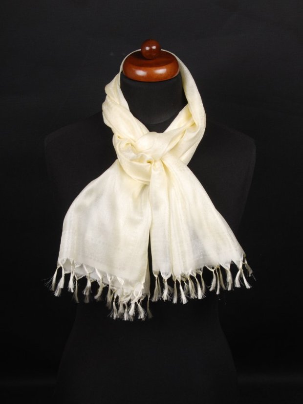 Hedvábná šála z Váránasí světle žlutá