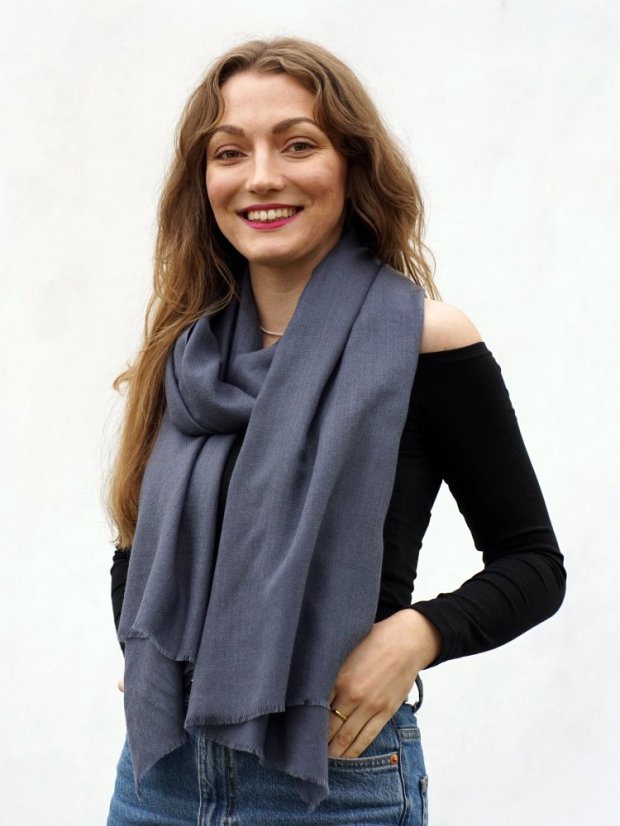 Pashmina-Wollschal Self dunkelgrau