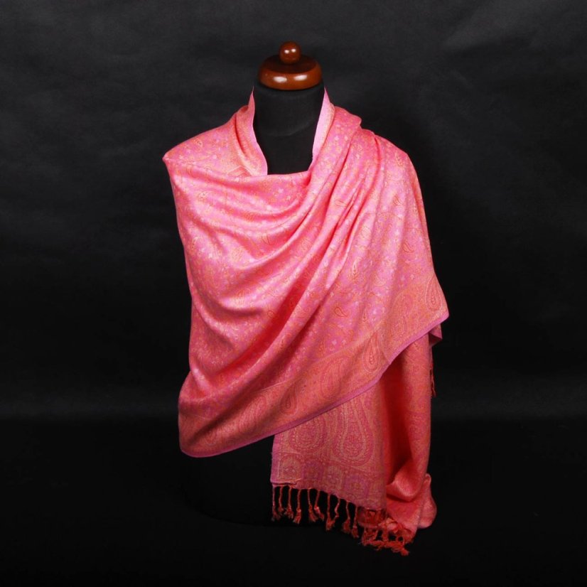 Viskoseschal Jamawar rosa