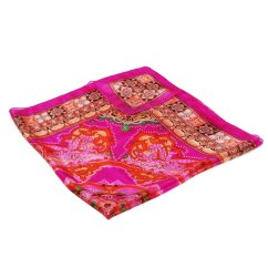 Hodvábna šatka s potlačou s fialovou a ružovou farbou