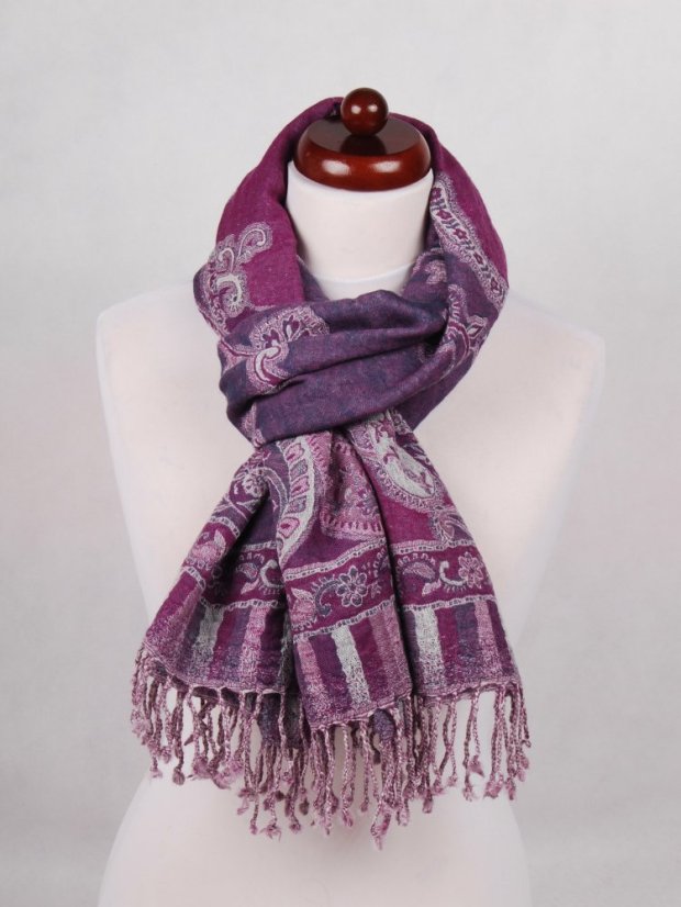 Schal aus Merinowolle lila