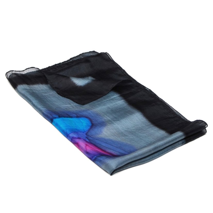 Handgemalter Seidenschal grau