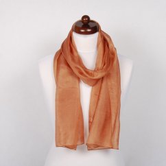 Hedvábná šála jednobarevná měděná