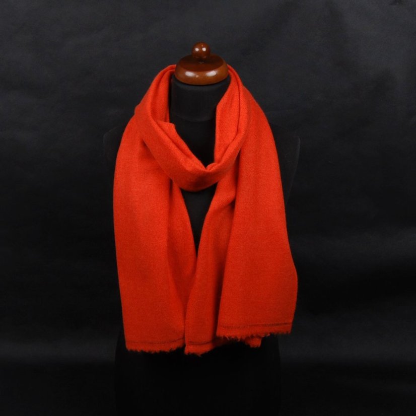 100% Kaschmirschal exklusiv mittelgroß dunkelorange