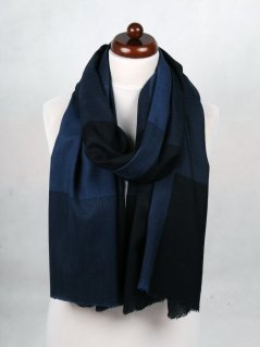 Kašmírská vlněná pašmína exclusive tmavě modro-černá