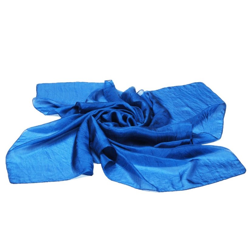 Hedvábný šátek jednobarevný modrý