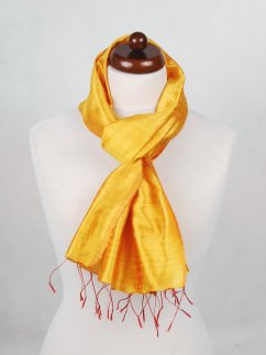 Šála ze surového hedvábí žlutá