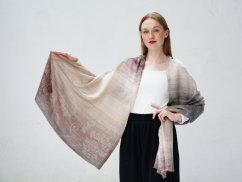 Kaschmirische Pashmina exklusiv braun mit Dunkelgrau