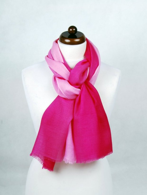 Ring-Pashmina exklusiv Ombre dunkelrosa