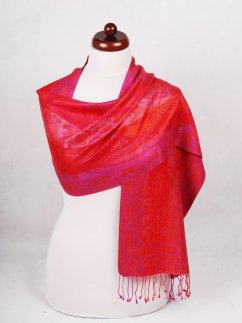 Hodvábny šál Super červeno-ružový